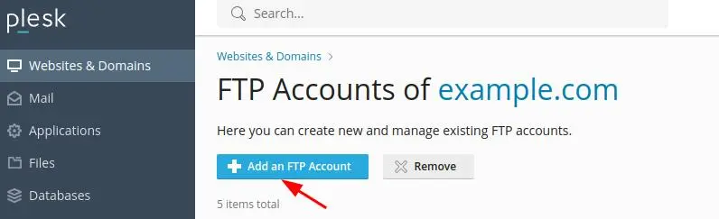 add ftp account add ftp account